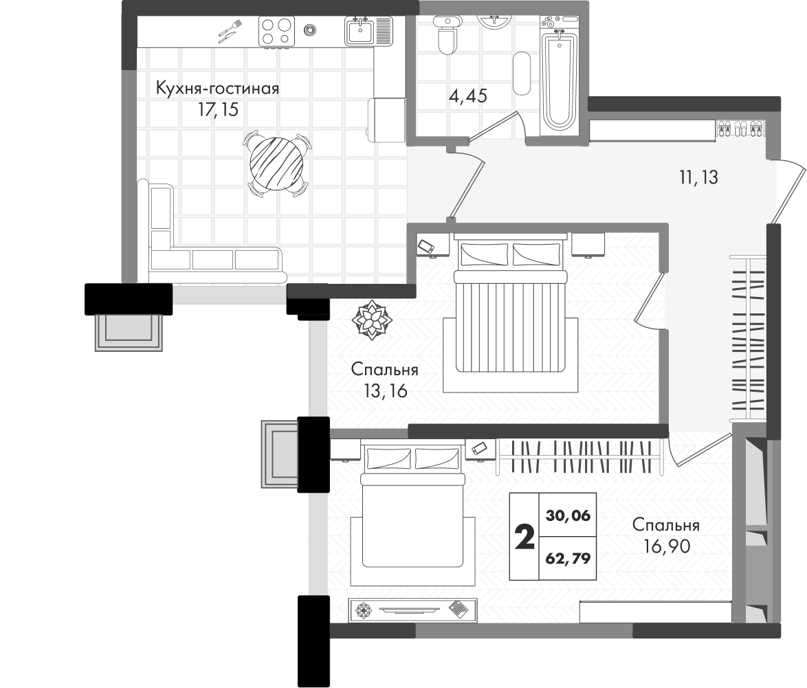 2-комнатная квартира 