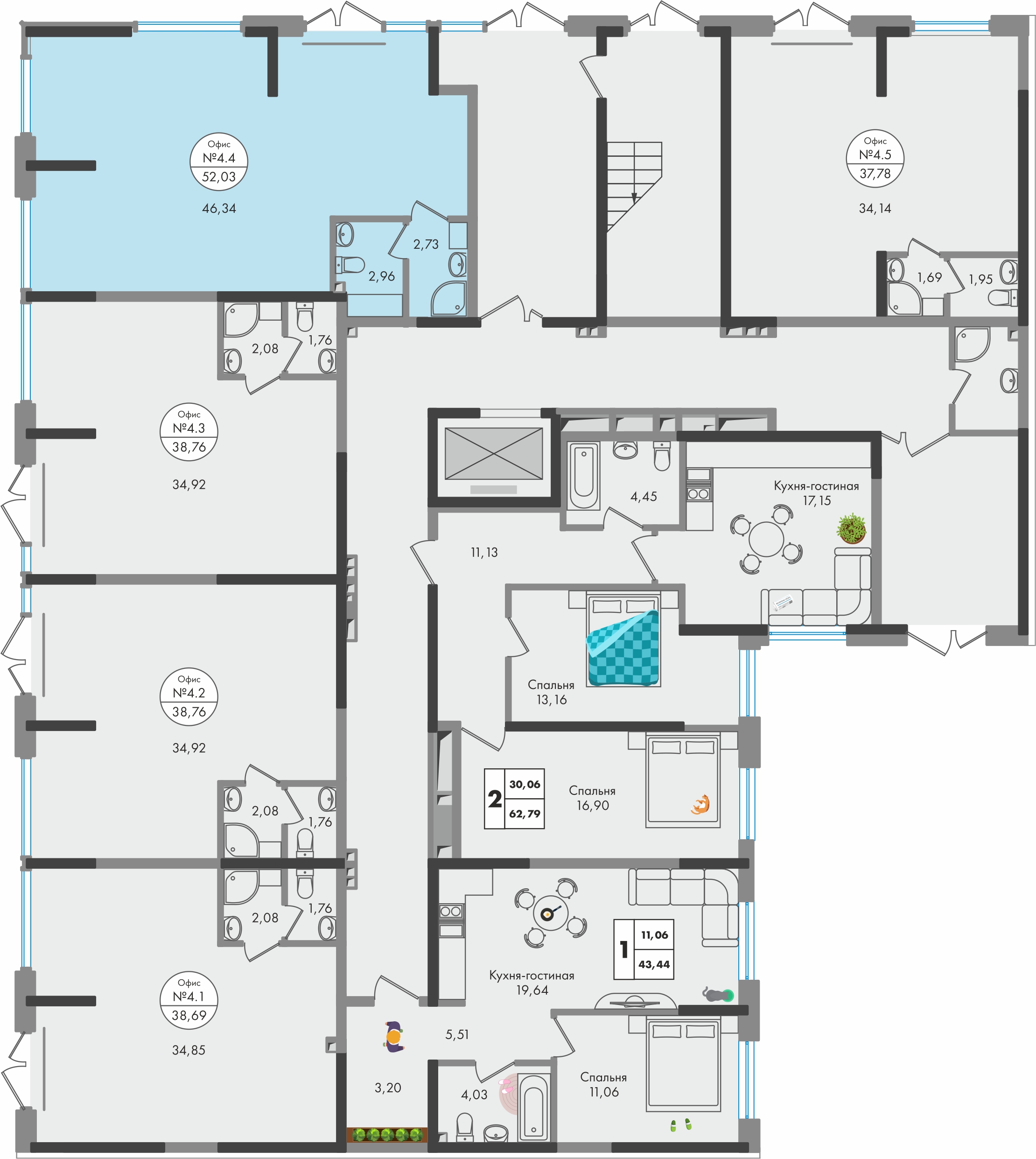 0-комнатный офис 